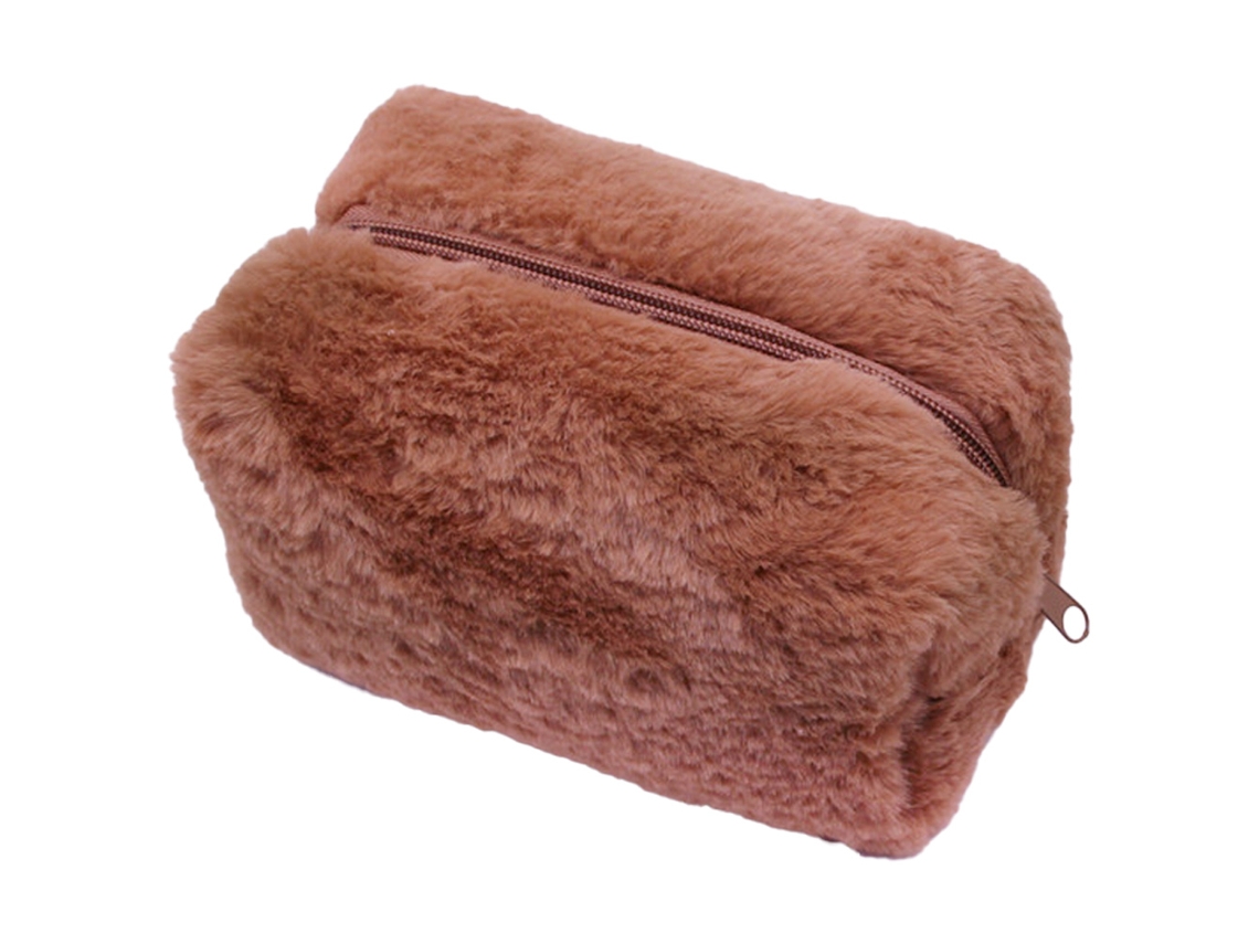 Estojo De Pelúcia Novo Para Meninas Bolsa De Mão Bolsa Cosmética Portátil De Cor Doce Café ZMDECQNA