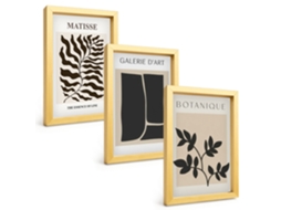 Composição De Quadros Pôsteres Minimalistas De Plantas Espelharte (3 Peças 20x30 Cm)