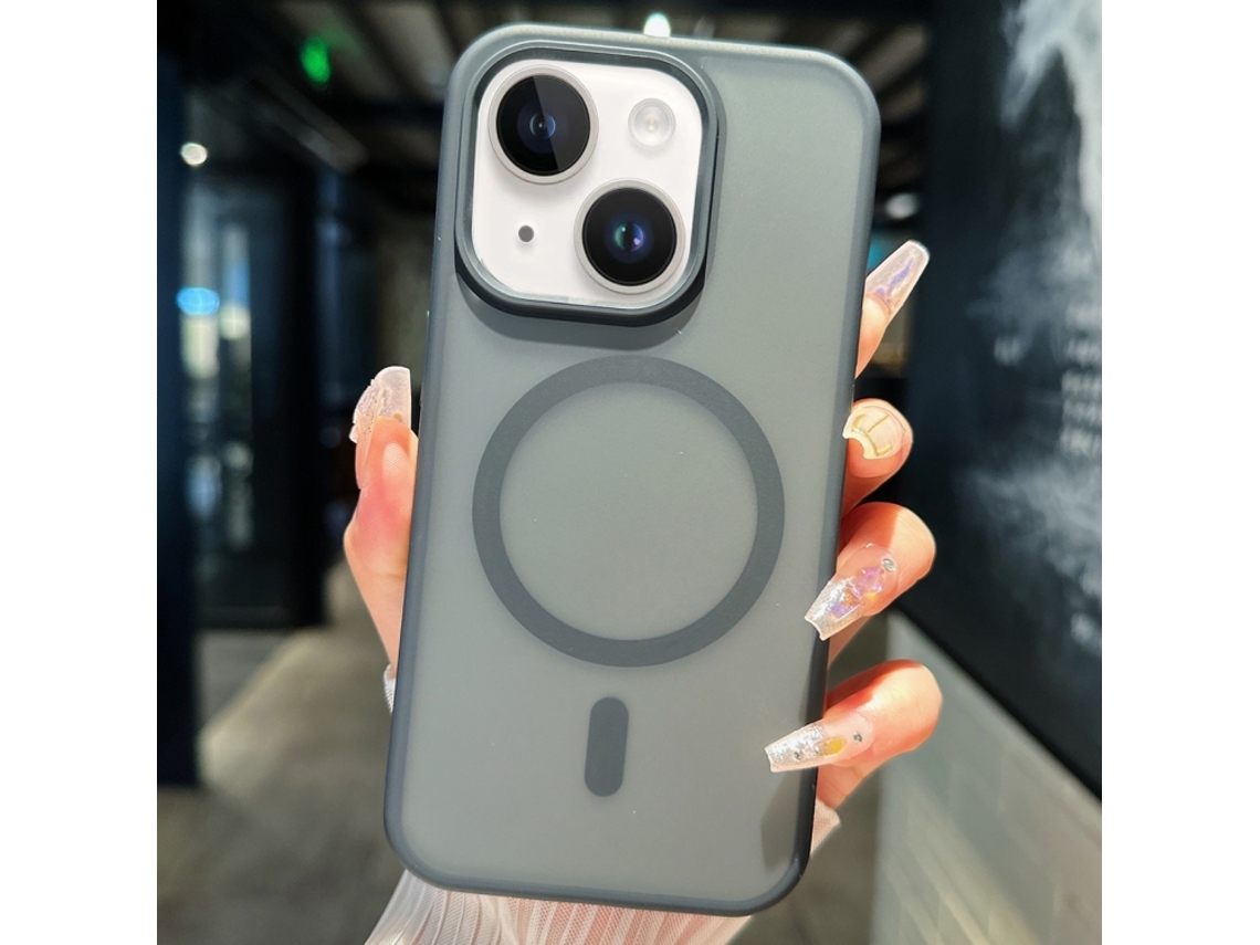 Capa Transparente Híbrida Para Iphone 15 Plus - Tpu E Pc Com Magsafe - Preta