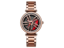 Relógio Sanda P1074 Cool Couple para mulheres com pulseira de aço e mostrador de quartzo e série Hengrongshen