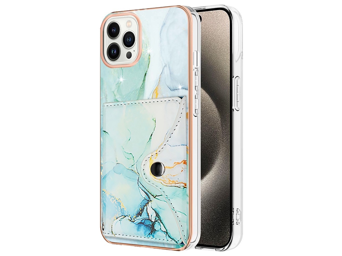 Suporte Casa Imd Para Iphone 15 Pro Max Pele Sintética Com Porta-cartões Bege
