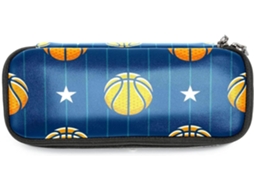Estojo Lápis Com Estampa De Estrela Do Basquete, Azul Marinho, Grande Capacidade, Marcadores, Organizador De