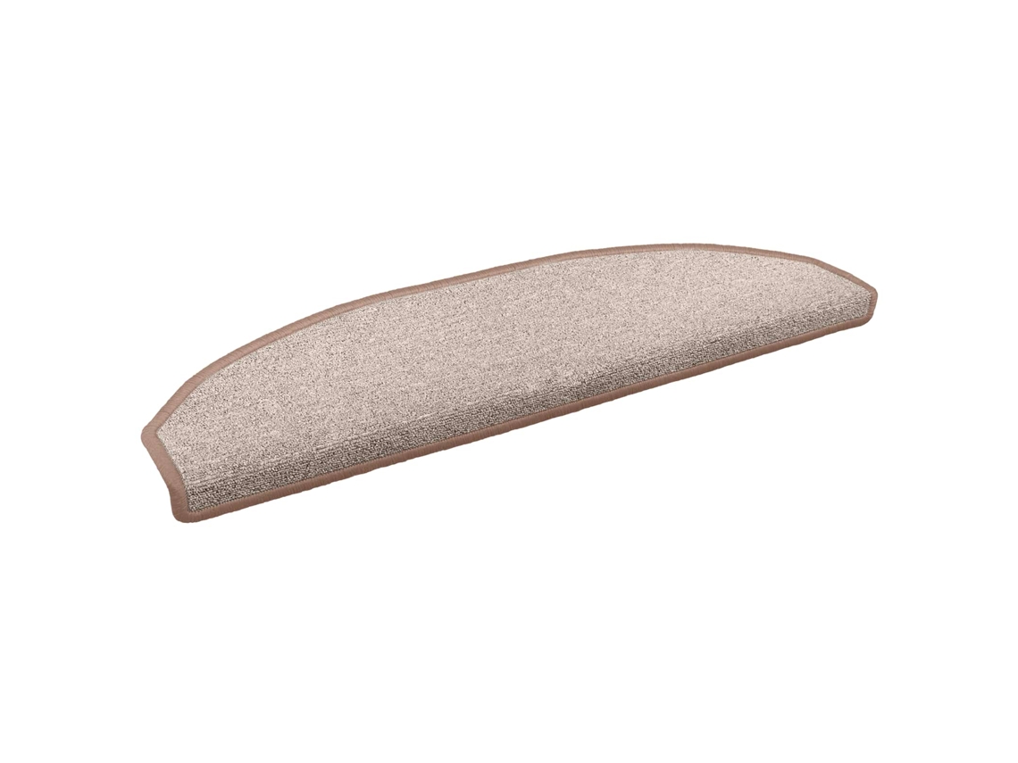 Vidaxl Tapetes Adesivos Para Escadas Semicircular 15 Pcs Marrom Claro