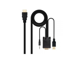 Conversor HDMI Lurelia para VGA, 1920x1200, 1,8 MP, com áudio, preto