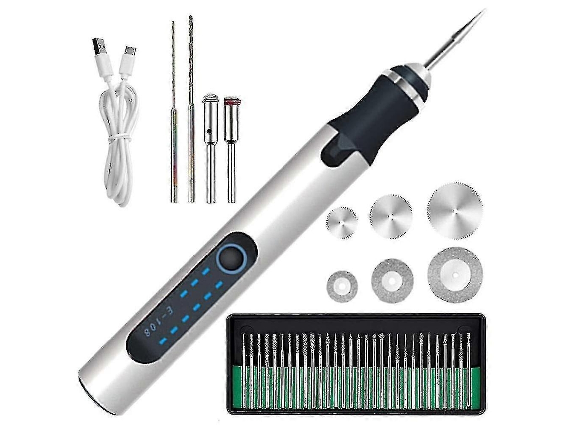 Lurelia Caneta De Gravação Elétrica, 3 Velocidades, 300 Mah, Sem Fio, Recarregável, 1,0 Mm, Para Madeira, Metal, Vidro, Pedra