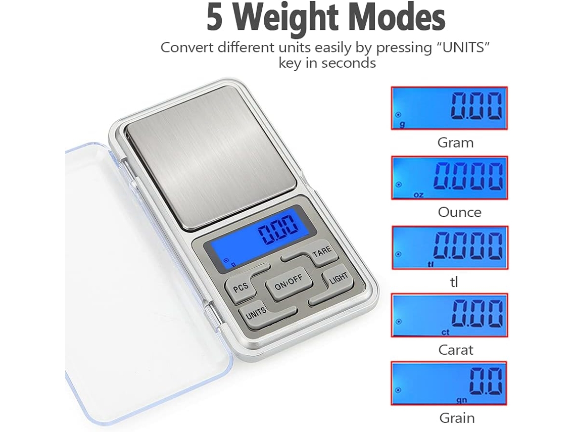 Balança De Alta Precisão 500g 0,01g Balança Eletrônica Digital De Bolso Para Joias E Diamantes, Ideal Para Cozinha. Aquaforge