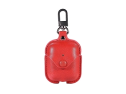 Capa protetora em couro PU para fones de ouvido Bluetooth sem fio Apple AirPods 1/2, com fivela metálica. GIECY
