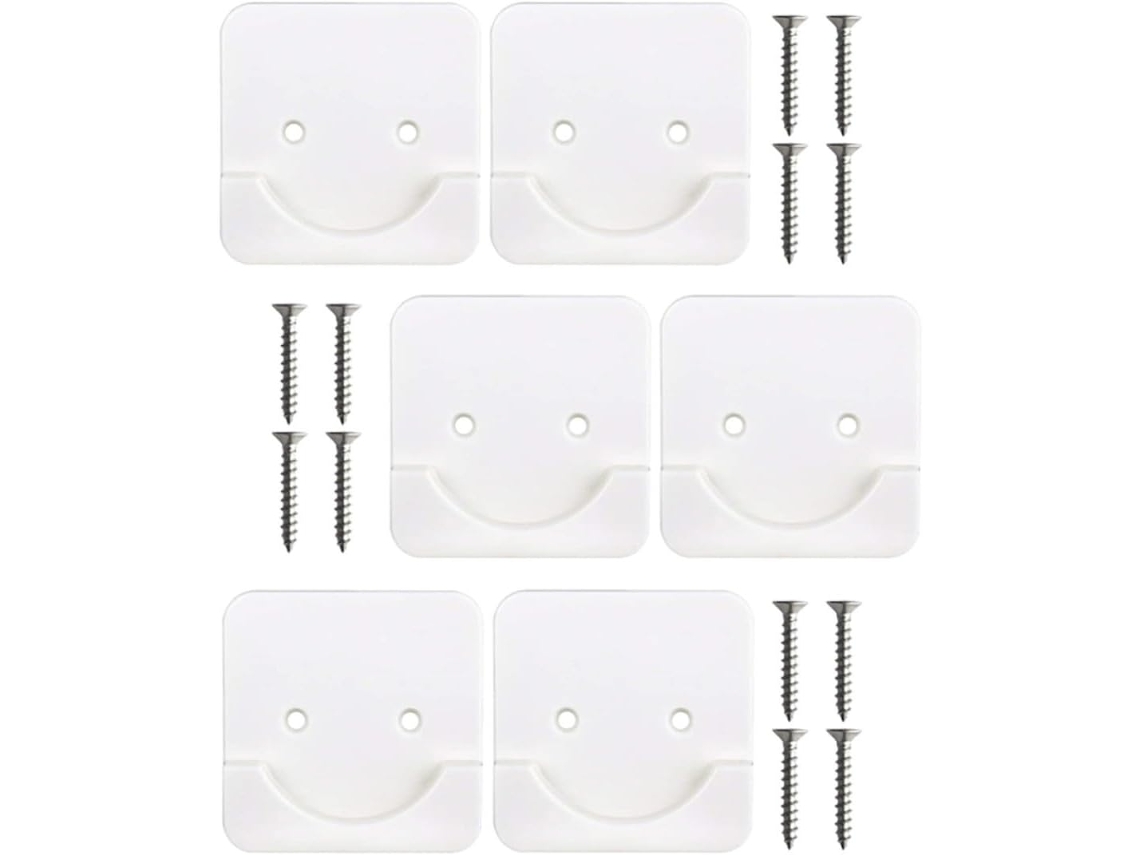 Suportes Adesivos Para Varão De Cortina Chuveiro Com Design Antiderrapante, 6 Peças, Material Abs Resistente Para Sala