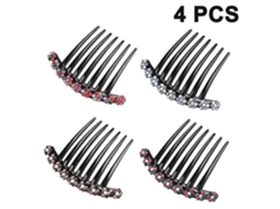 Conjunto De 4 Pentes De Cabelo Com Dentes De Strass Brilvibera