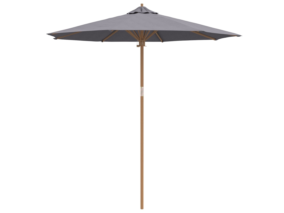Conjunto 1 Guarda-sol De Jardim Vidaxl Cinzento Bambu (ø 240 X 260 Cm)