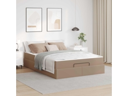 Vidaxl Estrutura De Cama Com Colchão Outros 2 Unid. Bronzeado Pvc