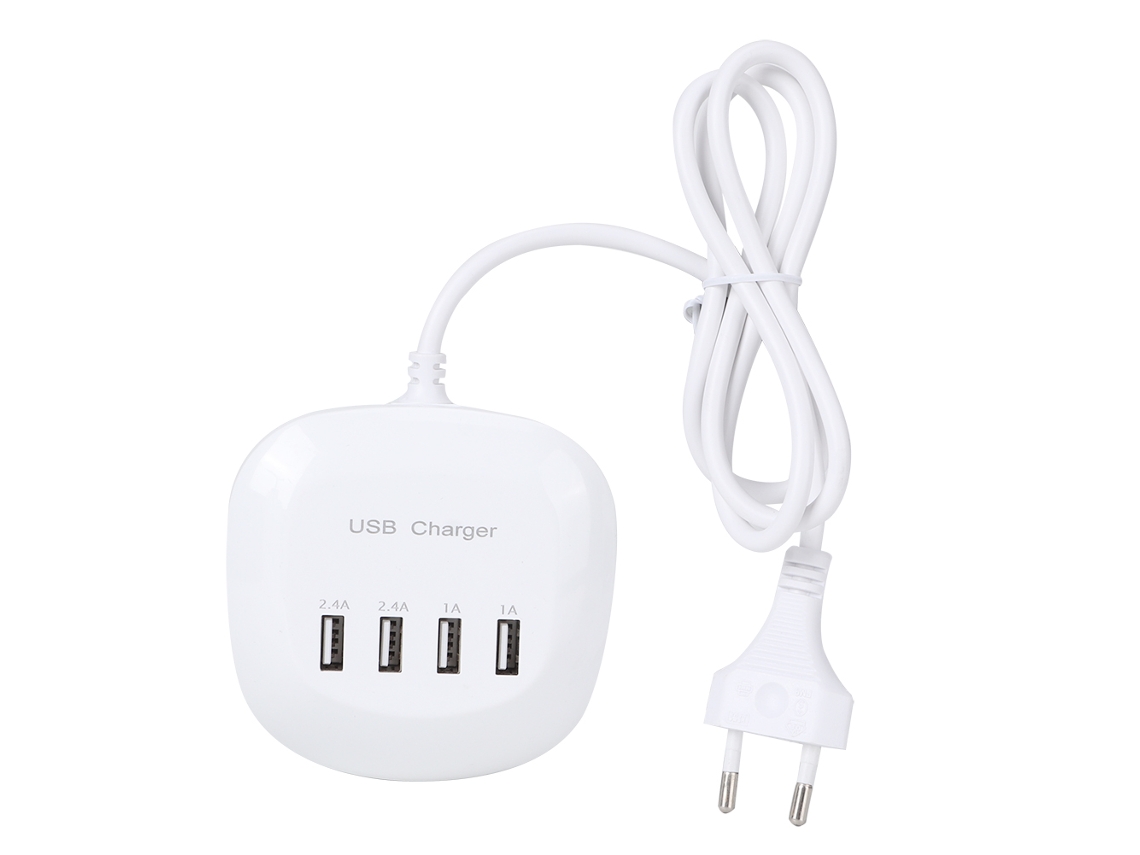 Carregador Usb De 4 Portas Para Escritório Em Casa, Carregador Inteligente Universal Para Celulares 2.4a