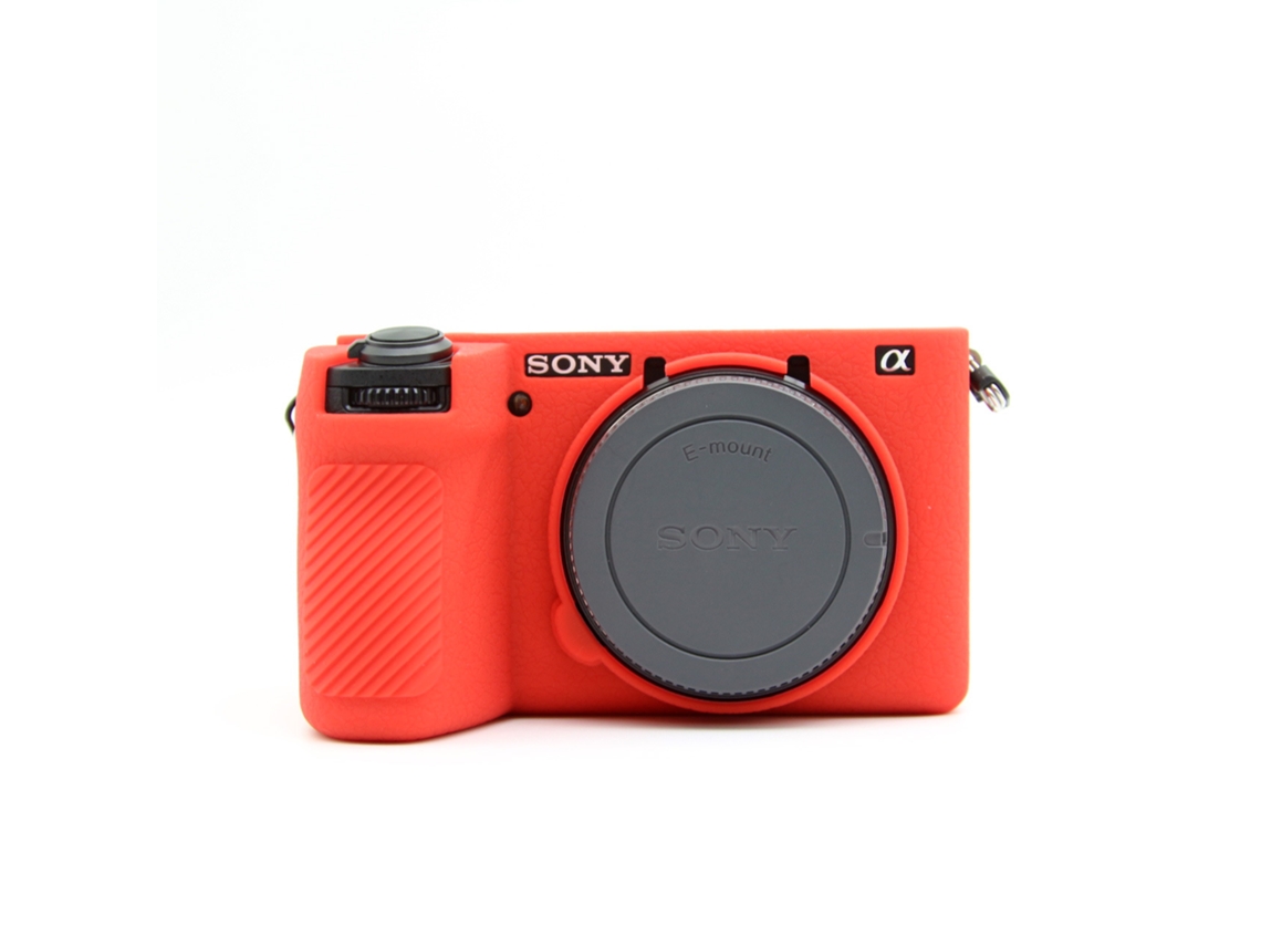 Capa para Sony A6700 Capa de Silicone com Textura de Lichia para Câmera CUICH (vermelha)