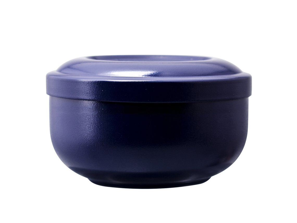 Cuenco Jabón Barba Acero Inoxidable Azul