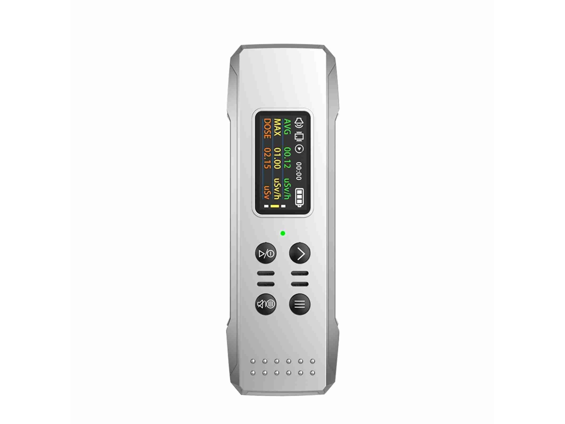 Contador Geiger portátil para detecção de radiação nuclear, ideal para uso doméstico, com display TFT.