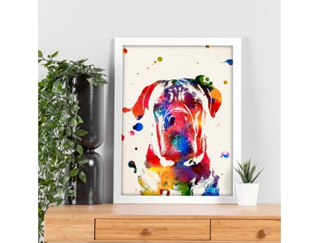 Póster NACNIC de Cães Com Design de Aquarela. Mistura de Lammes Com Estilo Aquoso