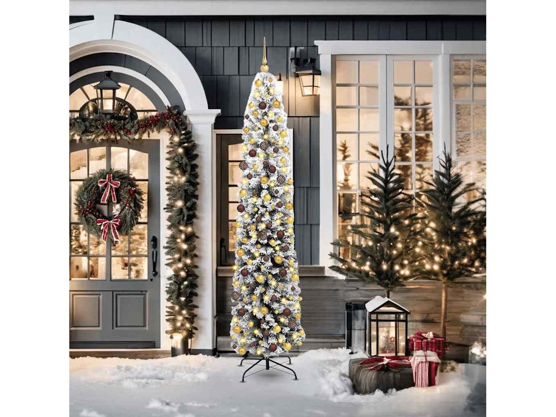 Vidaxl Árvore De Natal Artificial Verde 210 Cm Pvc E Aço E Plástico