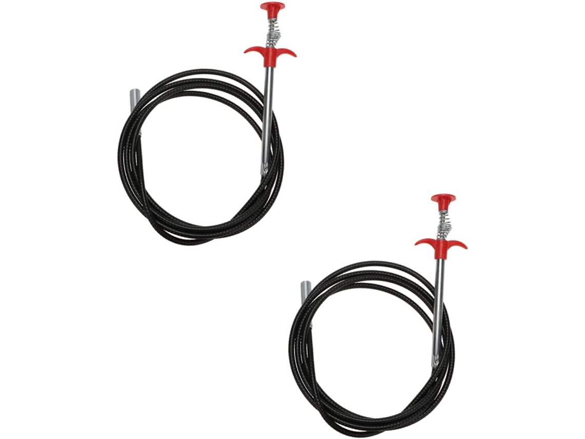Conjunto De 2 Ferramentas Flexíveis De Aço Para Limpeza De Ralos