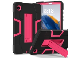 Adequado Para Capa De Proteção Samsung Galaxy Tab A9 8.7 Polegadas 2023 À Prova De Quedas Preto/rosa Choque Sfushos (sm X110/x115/x117)