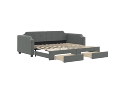 Daybed With Trundle, Daybeds With Trundles Vidaxl Cinzeto Tecido (90 X 200 Cm)