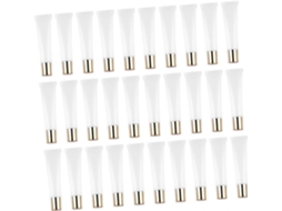 Pacote Com 50 Tubos Recarregáveis Para Brilho Labial Em Plástico Transparente De 15ml, Leves E