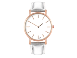 Reloj De Pulsera De Cuero Pu Moda Diseño Simple Cristal De Cuarzo Gris