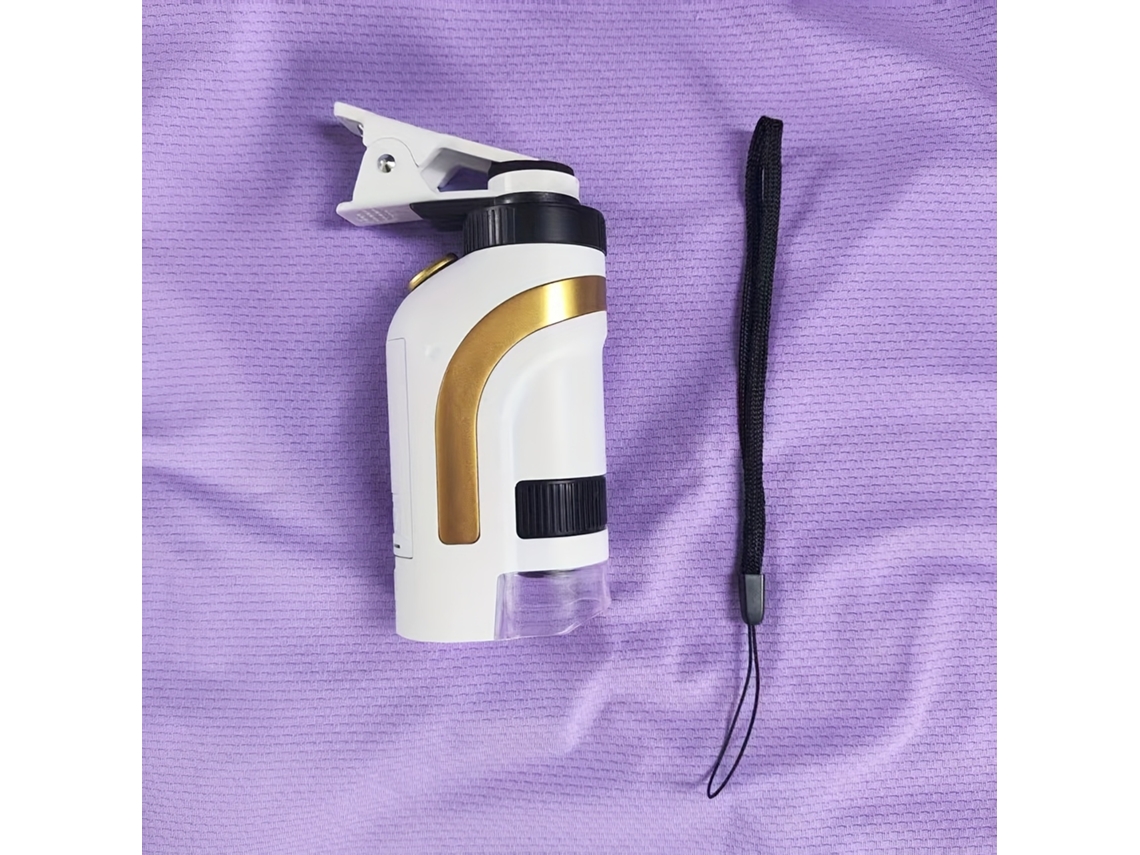 Microscópio com Zoom Óptico Virtual 300x- Visão Nítida Luz, Foco Ajustável- Ferramenta Científica Nordic Leisure para Crianças BRILVIBERA (dourado)