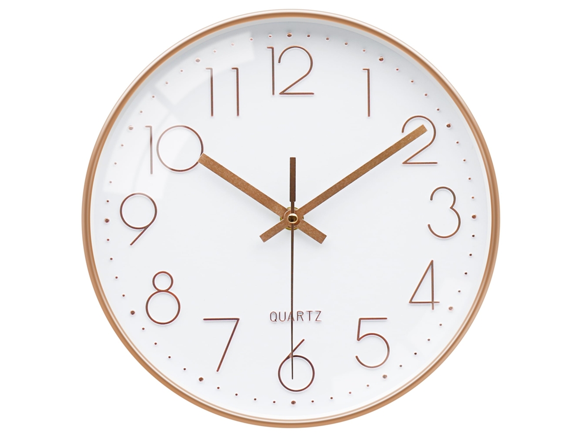 Relógio De Parede Moderno 30cm,dourado Rosa Decorativo,silencioso Para Sala Quarto Cozinha Escritório Casa Btforus