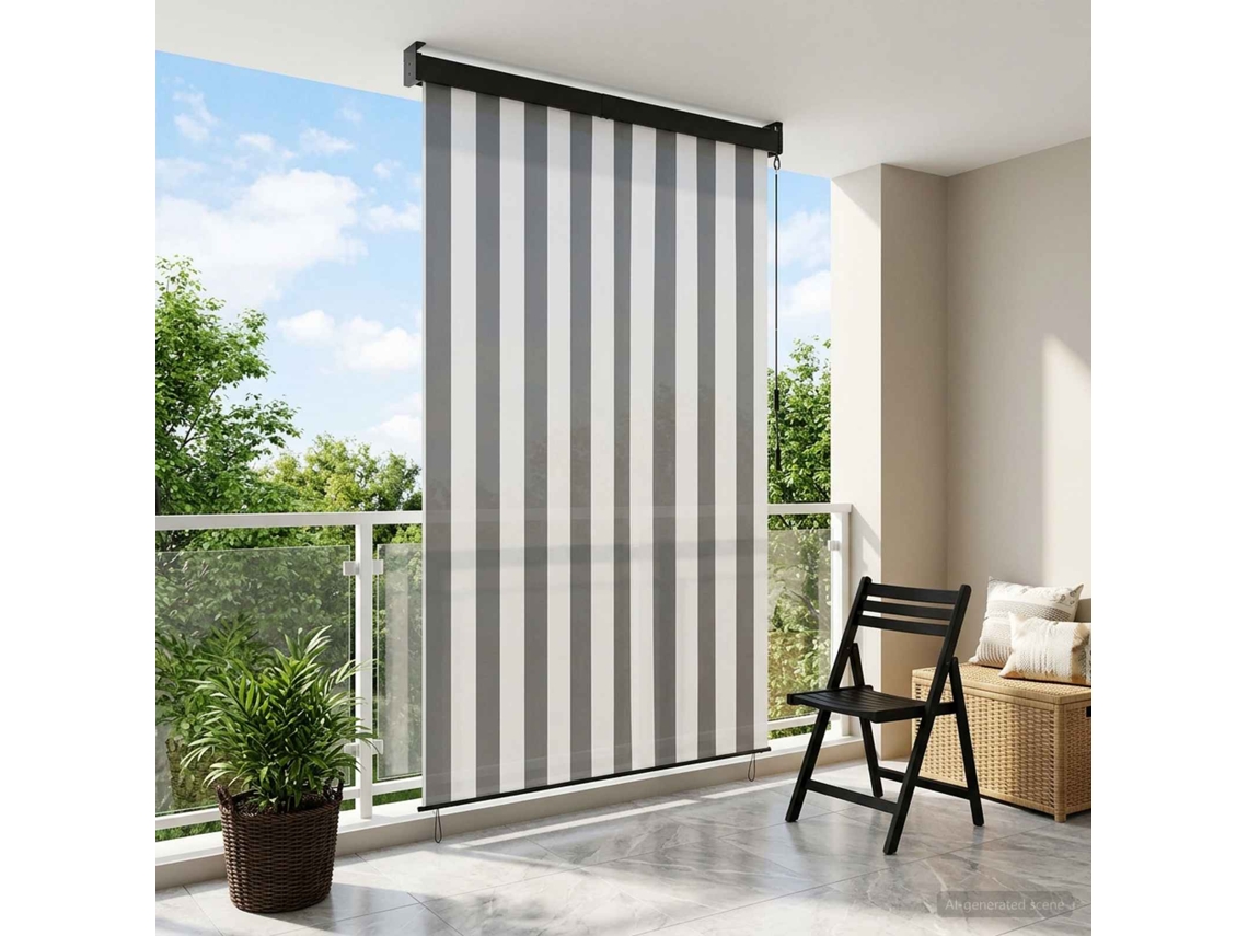 Vidaxl Estores De Rolo Antracite E Branco 160 X 250 Cm