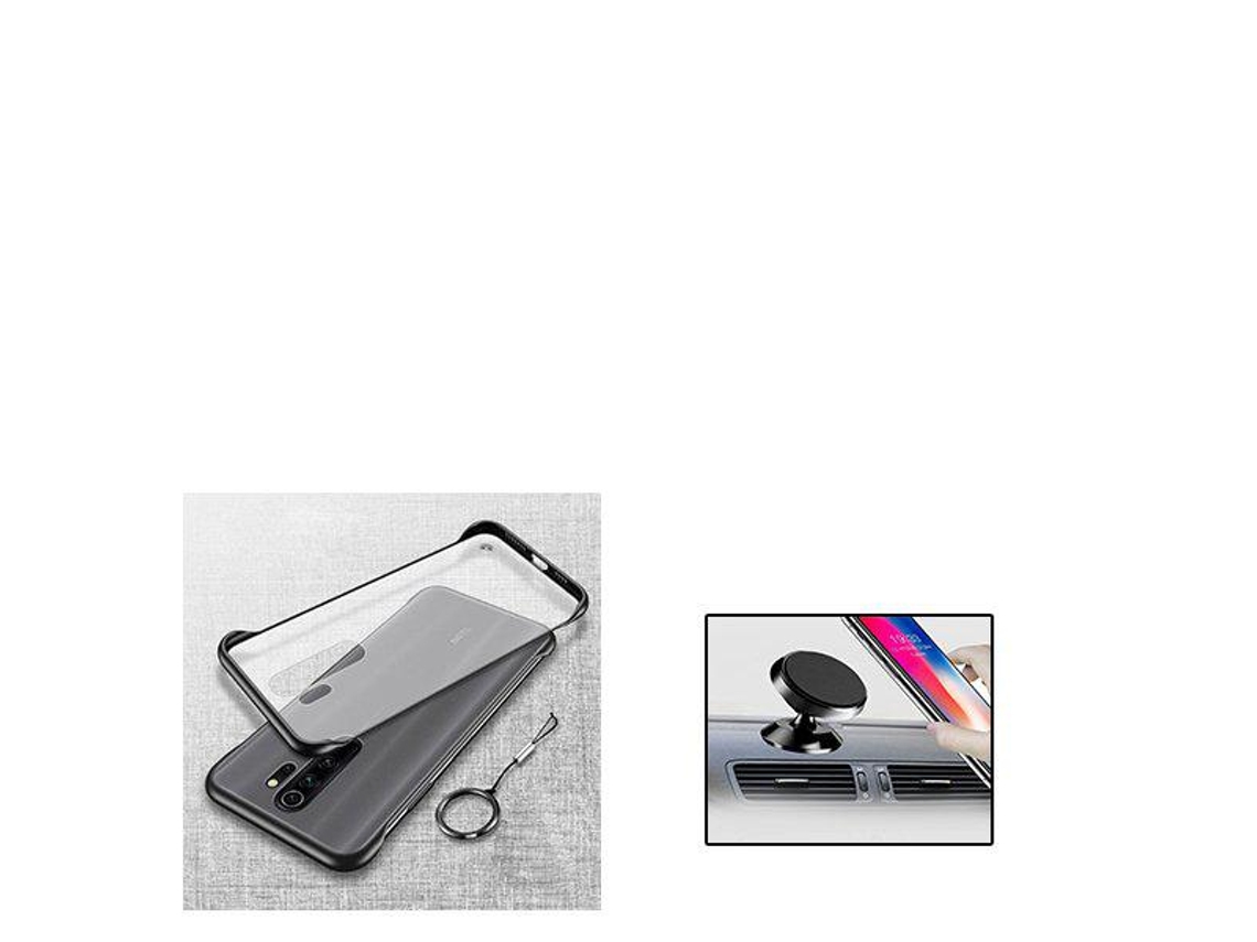 Kit Suporte Magnético Carro e Capa Naked Bumper Xiaomi Redmi Note 8 Pro