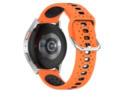 Pulseira Desportiva Em Silicone Para Samsung Galaxy Watch 5 40mm/44mm / Galaxy Watch 5 Pro 45mm Laranja-preto Hexinyigjly