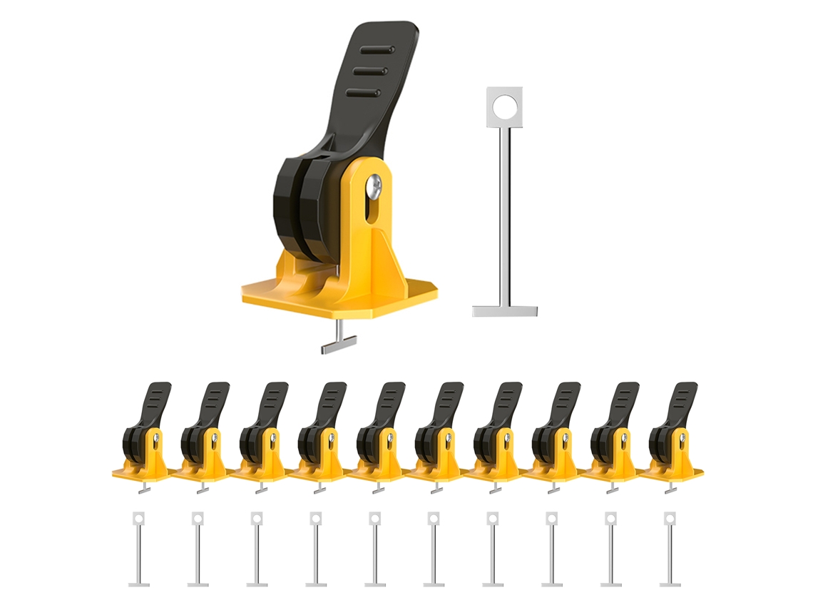 Conjunto de 50 peças de clipes niveladores para tijolos, sistema de nivelamento plano, ferramentas para espaçadores de piso e parede.