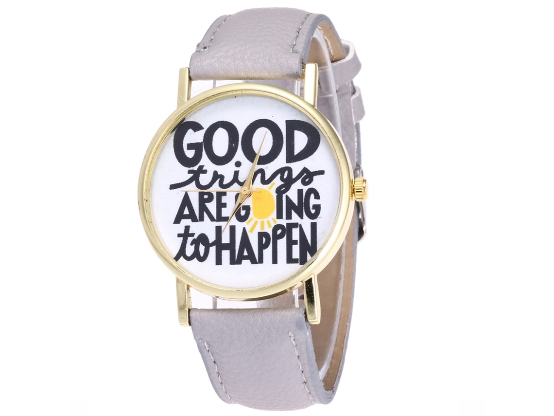 Reloj De Pareja De Cuarzo Con Correa De Cuero Pu Para Hombre Y Mujer Gris Simple