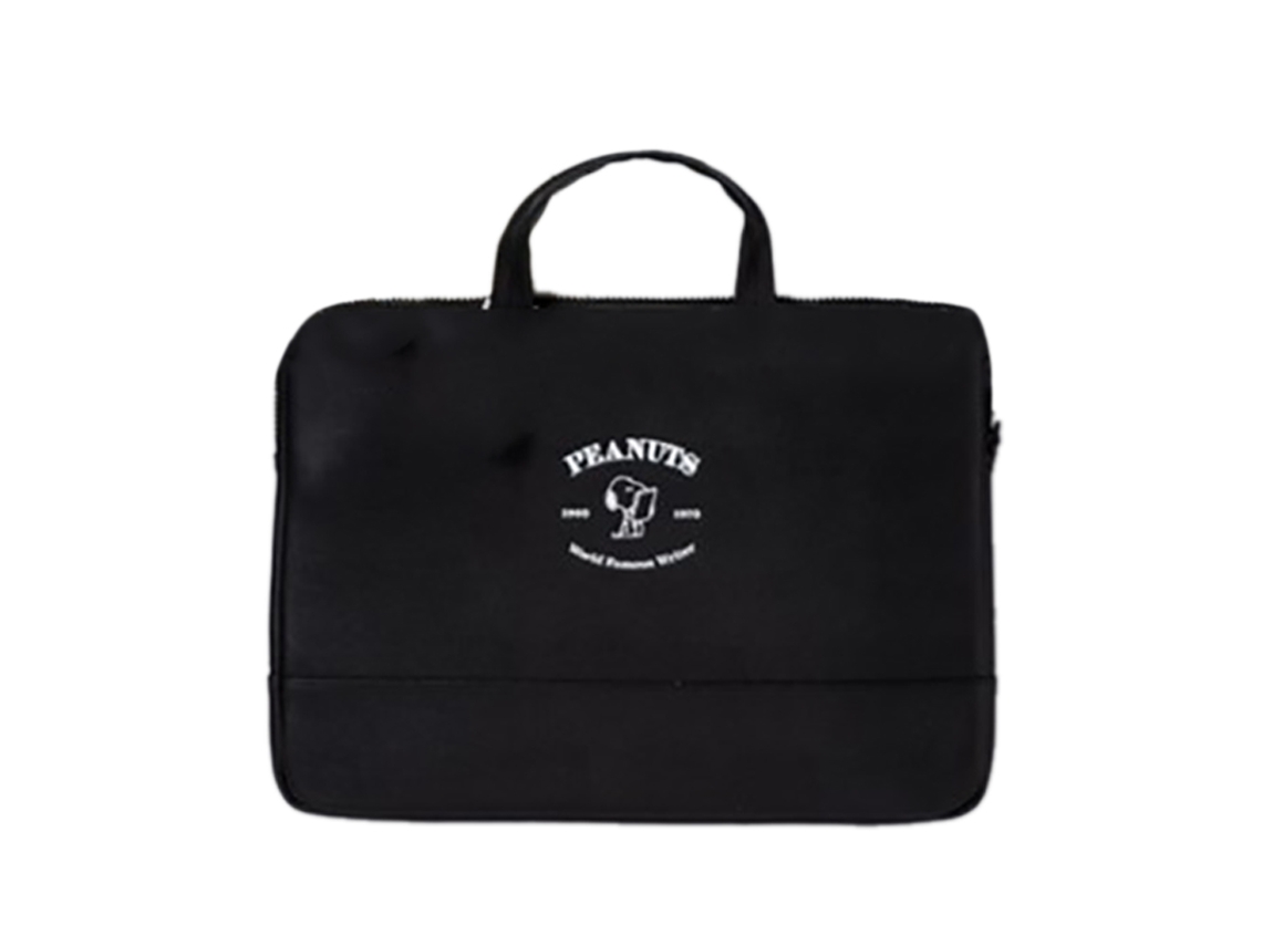 2026zentro-bolsa Para Laptop E Tablet 13" Com Padrões De Letras Fofos, À Prova De Água E Resistente A Impactos Em Couro Pu Preta