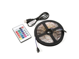 2026 cinta Led Rgb 5050 de 5m 5v Usb com Controle Remoto de 24 Botões para Tv Não Impermeável