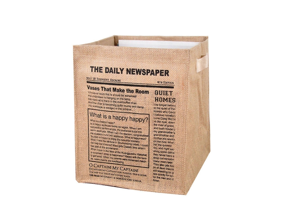 Caixa De Armazenamento De Juta Com Película Impermeável Dobrável E Fácil De Limpar, Ideal Para Casa E Escritório. Olysi Shop