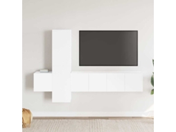 Vidaxl 5 Pcs Conjunto De Móveis De Tv Derivados De Madeira Branco