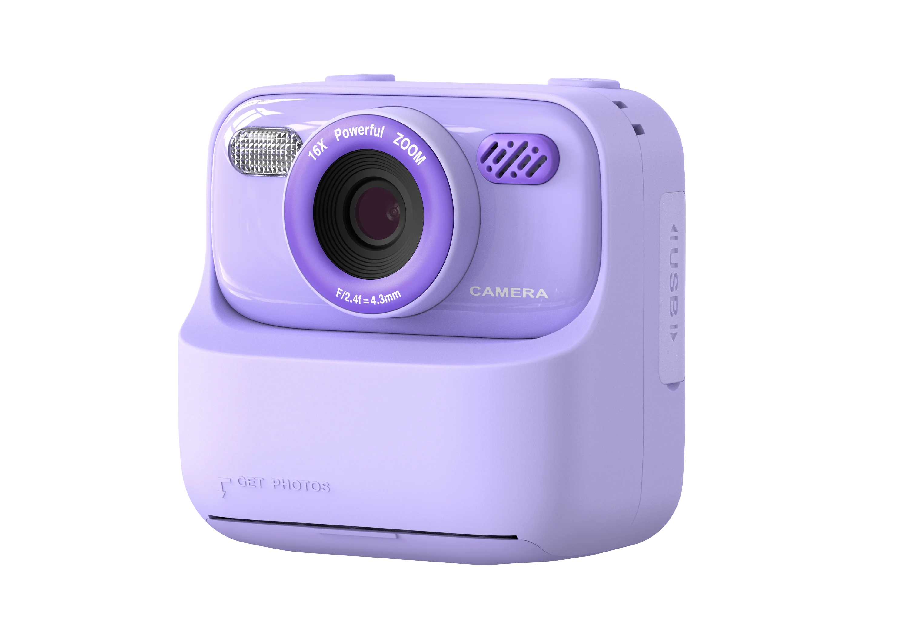 (roxo) Câmera Infantil Que Imprime Fotos Instantaneamente