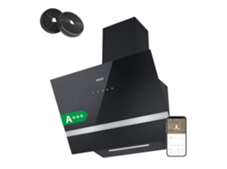 Exaustor Ciarra de Parede A+++ 60cm 650m³/h Boost Controle Táctil/APP Recirculação com Filtros de Carvão (2 peças) 58dB(A) Preto CD6736HB