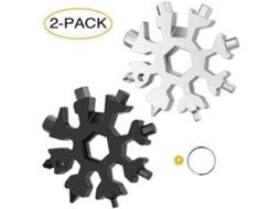 Hk10725, 18 Ferramenta Multiuso Em Formato De Floco Neve, Ferramenta Completa, Portátil, Em Aço Inoxidável, Com Chaveiro