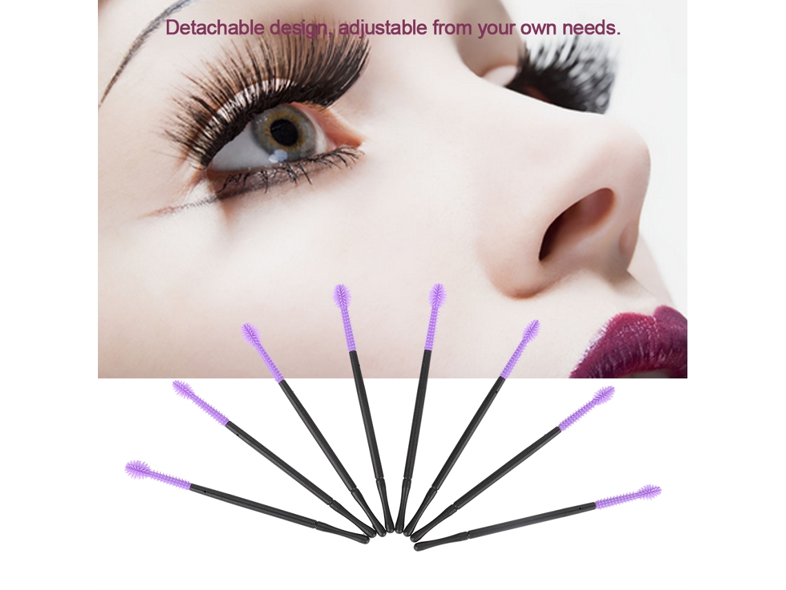 Escova De Cílios De Silicone Descartável (com Ponta De Bola Roxa) Eoocoo