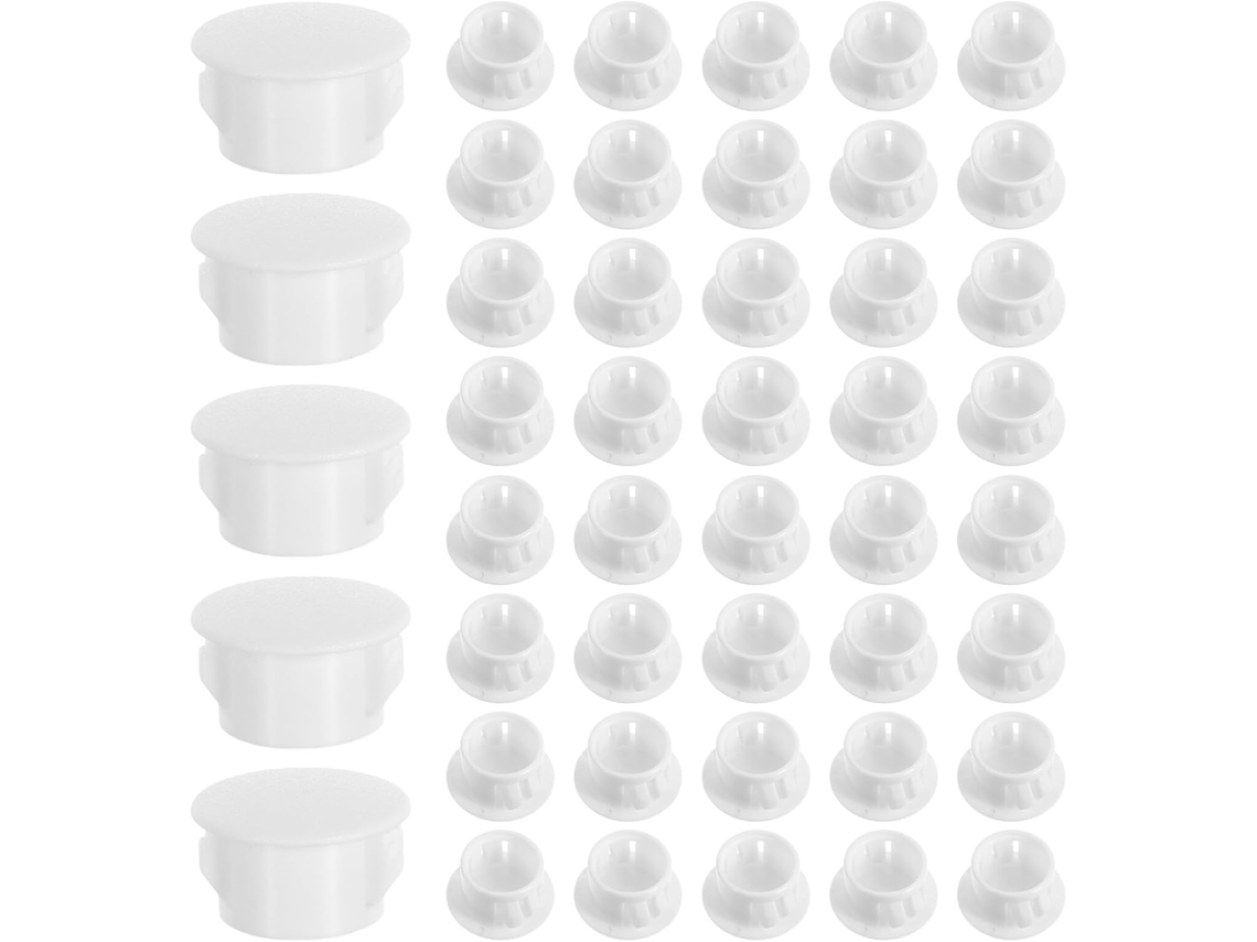 Conjunto De 100 Tampas Decorativas Redondas Plástico Para Armários, Máquinas E Móveis