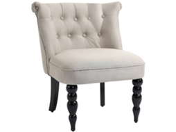 Poltrona Vintage Bege/preta 67x67x78cm, Linho. Cs