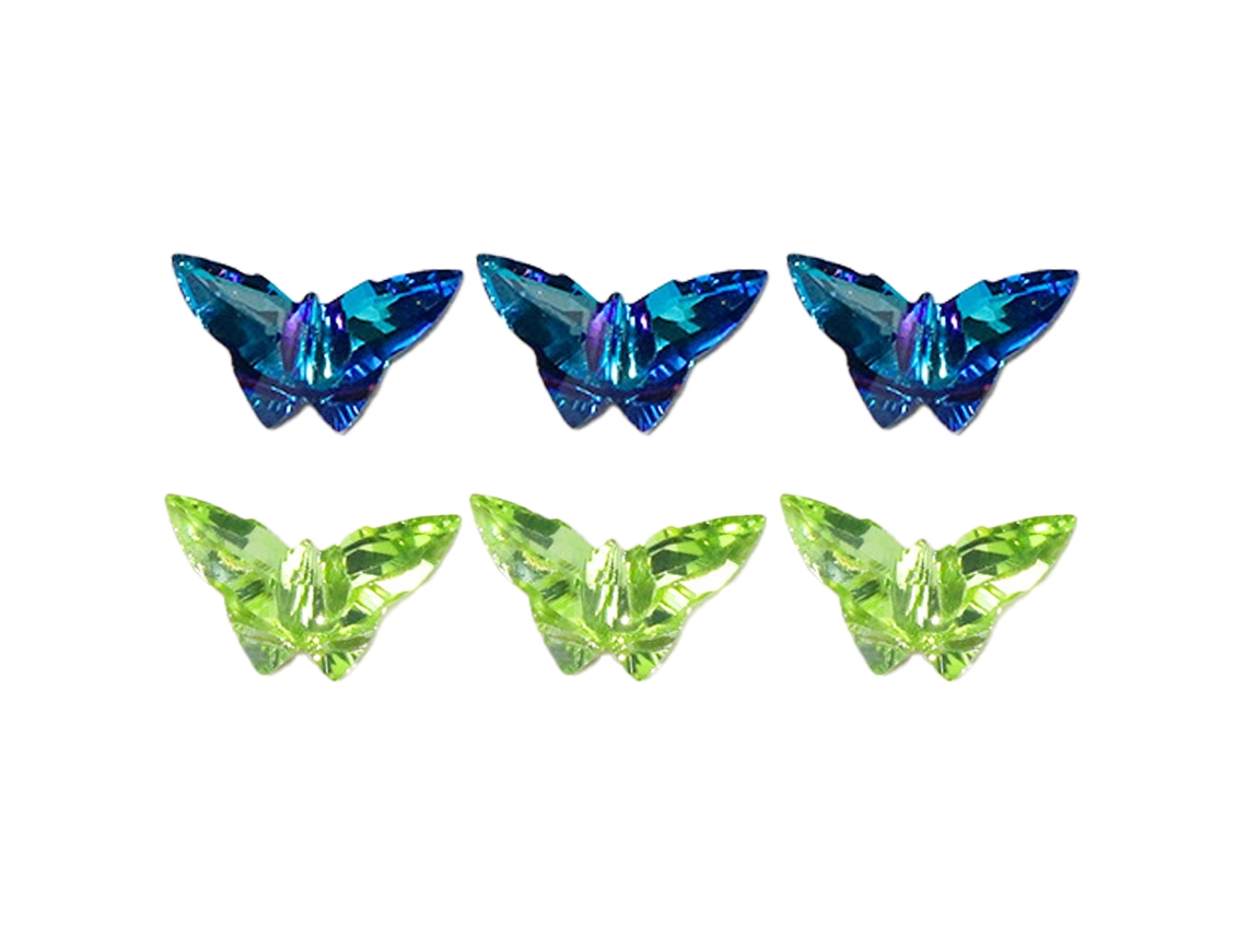 6Pcs Ornamentos de Unhas em Vidro em Forma de Borboleta Tridimensional 5*8Mm NEVEANCE