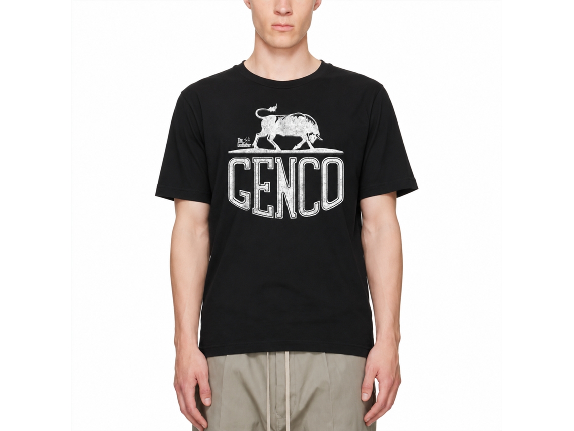 Rockinstone Godfather Movie Genco Bull Black Adult T-shirt Size:xl