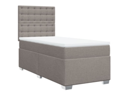 Cama com Molas e Colchão Tecido Cinza Acastanhado MAISON EXCLUSIVE (100x200 cm)