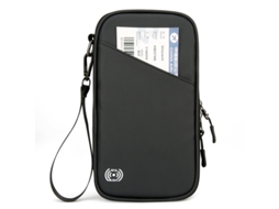 Bolsa Multifuncional Simples Para Guardar Documentos De Identificação, Na Cor Preta