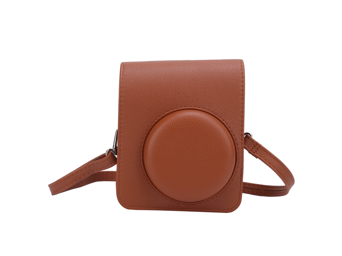 Estojo de couro PU para mini câmera com alça, protetor para Instax Mini 40