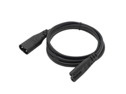 Lurelia Cabo De Alimentação C7, 2.5a, 2x0.75mm, Ligação Macho-fêmea, Preto