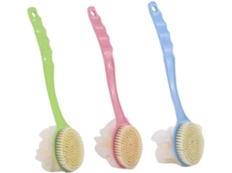 Lurelia Kit De 3 Escovas Esponja De Banho De Cuidado Corporal, Cabo Longo, Pega Ergonómica E Massagem Suave, Uso Diário